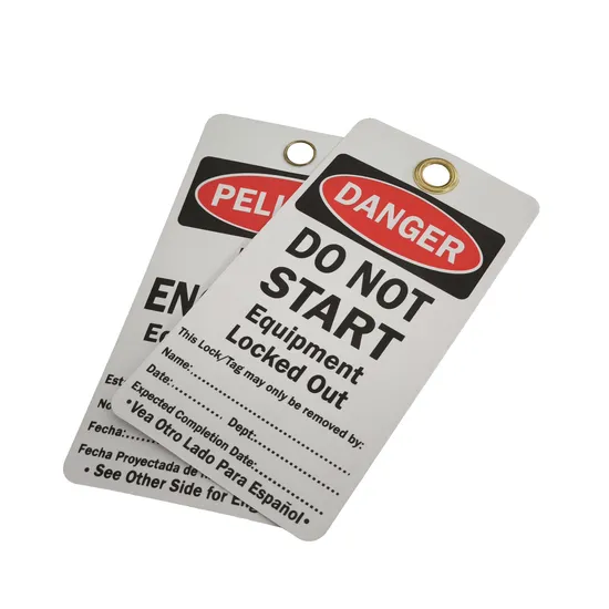 Hochwertige Lockout-Tags PVC Langlebiges wasserdichtes Kunststoff-Tag